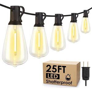 Patio String Lights 25ft Dimmable LED Warm Glow